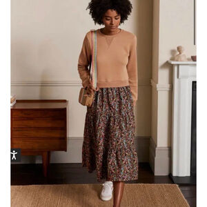 Boden Woven Ginger Enchanting Mix Tiered Dress with Pockets Size 8